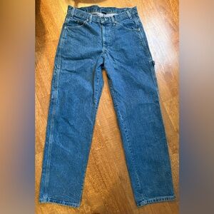 Dickies Men's Dark Blue Carpenter 32x32 Relaxed Straight Jeans